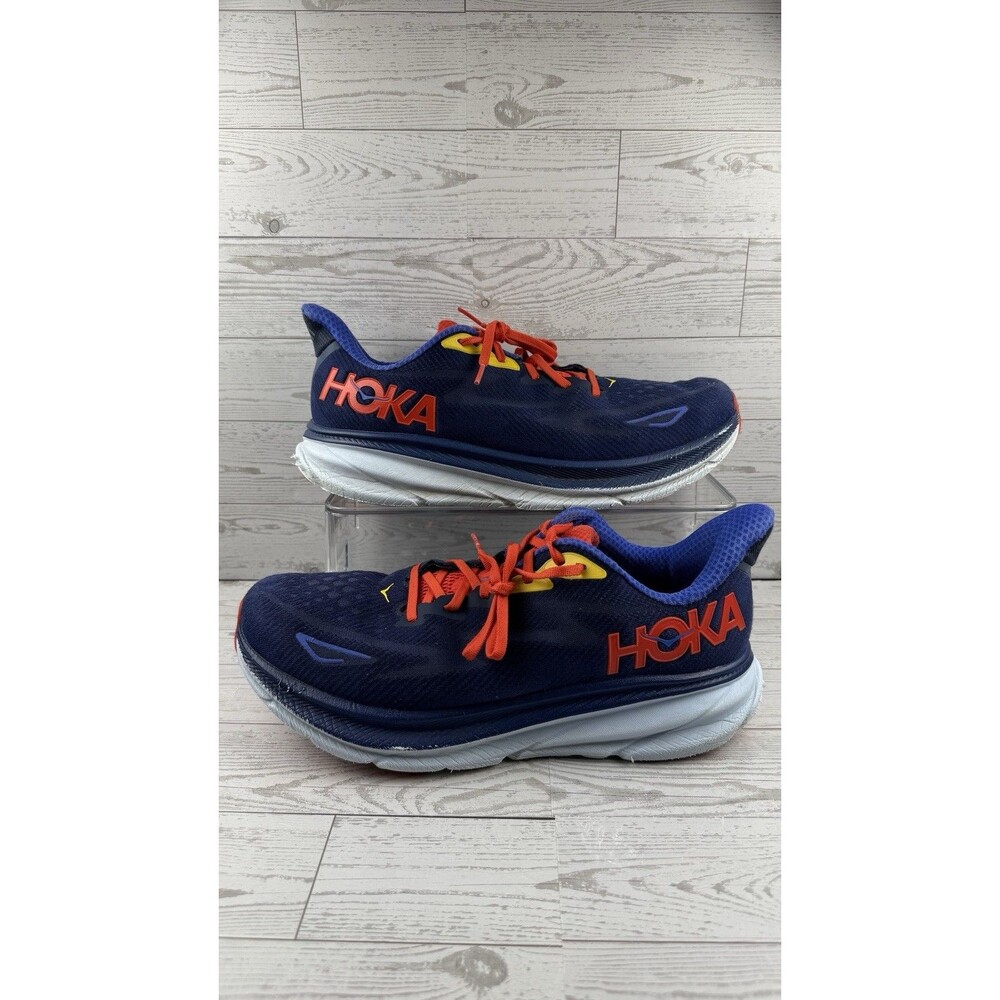 Hoka One Clifton 9 Mens Size 11.5 2E WIDE Bellwether Blue Running Shoes #184